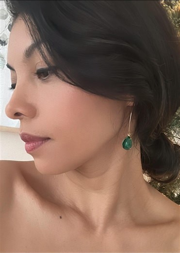Tear Drop Earrings Emerald Glass - Etsy