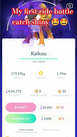First Ever Shiny Shadow Raikou Raid in Pokemon Go✨#raikou #shinyraikou #pokemongo