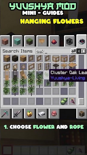 Minecraft Hanging Flowers Tutorial with Yuushya Mod