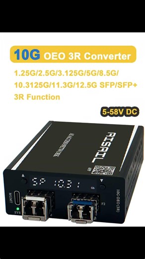 Managed SFP to SFP Repeater & Fiber Switch - 125M-10G/25G/40G/100G OEO Responder | Loop Back Test