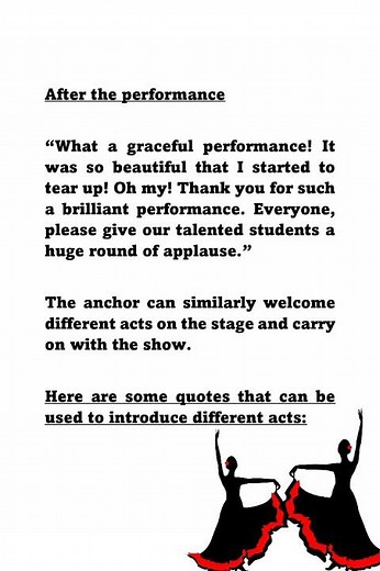 Anchoring Script for Dance Performance - 1 #anchoringscript #danceperformance #hosting #scripts #1