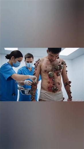 ⚠️ Huge Barnacles Removed from Man’s Body | Satisfying Wash with Water 🌊 #shorts#barnacles#skincar