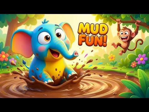 Elephant Slips in Mud 😱🐘 | Funny Nursery Rhymes for Kids | Splash Dance Song 💦