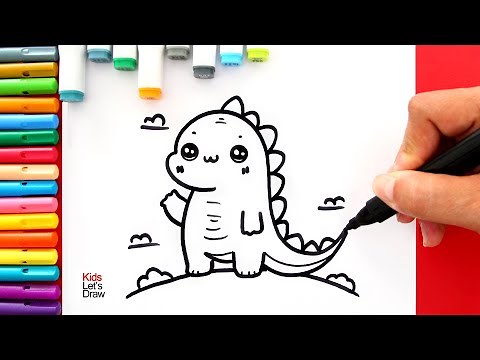 Cómo dibujar a GODZILLA Kawaii para Niños | How to draw cute Godzilla for Kids