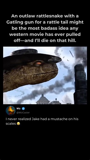 An outlaw rattlesnake with a Gatling gun for a rattle tail might be the most badass idea