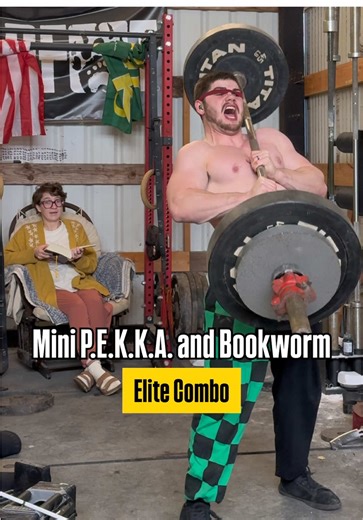 Mini P.E.K.K.A. and Bookworm combo Rocking the @Raskol apparel dump covers (code BLIND) #gym