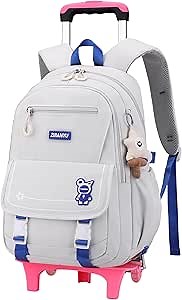 Rolling Backpack for Girls,Backpack with Wheels,Elementary Students with Wheeled Backpack,Rolling Book bag for Kids