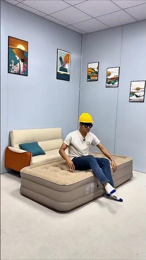 Automatic Inflatable Bed with Self Inflating and Deflating System for Easy Guest #shortsfeed