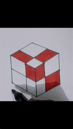 3D Cube Drawing That Comes Alive 😱 | Satisfying Animation #shorts