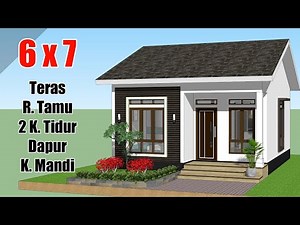 Desain Rumah Minimalis 6x7 Meter dengan 2 Kamar tidur -full Denah