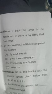 Spot the error in the sentence. If there is no error, mark "no ... | Filo
