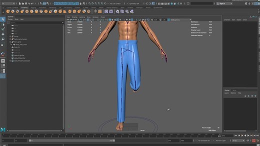 利用nCloth解算给蒙皮模型修型