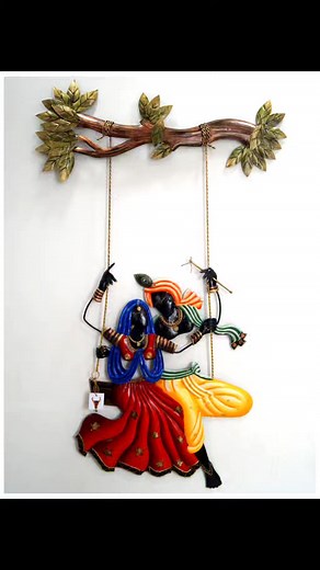 *Item Name: Big Radha-Krishna Jhoola* rgsc *SIZE* - *4 Feet * 2.5 Feets* *Material* - Rust free wrought iron metal. *Colour* - Multicolored Acrylic with fine finishing. *Volumetric weight of box 📦- 6 kgs* Radha Krishna swing hand made beautiful metal art masterpiece represents eternal love that existed between Lord Krishna and Radha. The love story of Radha Krishna is often interpreted as an eternal and majestic that goes beyond any realm. Optimum for bedrooms as well as living room. 🔷 *Anti-r