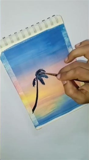 painting in A4 sheet. 🌄👾✌️#art #painting #myart #myartwork #artisttips #timelapse #sunset #art