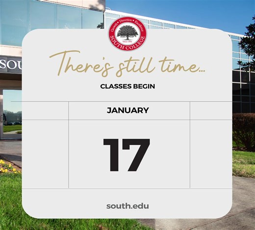 1.2K views · 15 reactions | There’s still time! Help your dreams grow into a reality at any of our 8 locations or fully online. Request information today - classes begin January 17! https://campsite.bio/southcollege | South College | Facebook