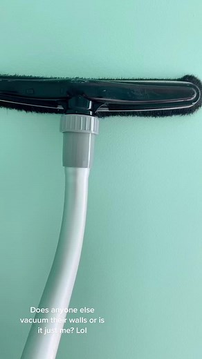 Easiest way to clean dust off from the walls. #vacuum #cleanwalls #cleantok #cleaning