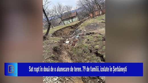 Sat rupt în două de o alunecare de teren. 79 de familii, izolate în Șerbănești În satul Șerbănești din comuna Sălătrucel, județul Vâlcea, oamenii trăiesc de ani buni un coșmar care pare fără sfârșit. O alunecare de teren reactivată în ultimele săptămâni a distrus drumul comunal și a izolat zeci de gospodării. Pentru mulți localnici, drama nu mai este doar o problemă de infrastructură, ci o luptă zilnică pentru normalitate. | Bumerang TV