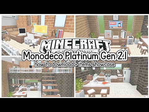 ᥫ᭡ Minecraft PE/BE ˚⊹ 1600 furniture/decoration addon! Monodeco Platinum Gen 2.1 download tutorial 𐙚