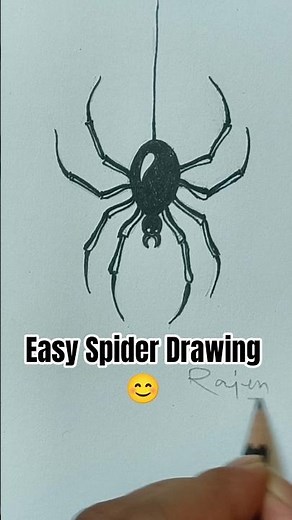 🕷️ How to Draw a Spider | Easy Drawing Tutorial for Beginners #shorts#drawing