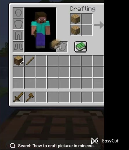 How to make a wooden picaxe in Minecraft