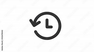 Animated update time linear ui icon. Software upgrade timing. Seamless loop 4k video with alpha channel on transparent background. Outline isolated user interface element motion graphic animation Stock Video