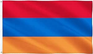 SOULBUTY Armenian Flag Large 30x60 inches Outdoor, Red Blue Orange Flag, Polyester with Brass Grommets, Fading Resistance