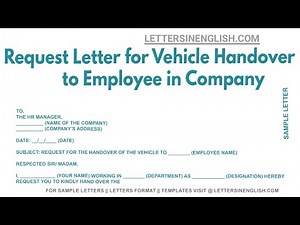 Request Letter For Vehicle Handover To Employee In Company