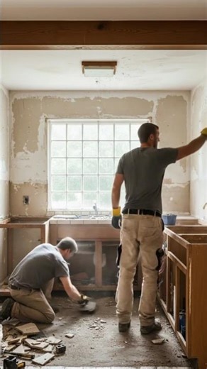 OLD KITCHEN MAKEOVER so satisfying It fell illegal 🤯#shorts