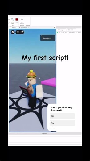 My first ever script! Also sorry for bad quality #roblox #robloxstudio #roblox #scripts