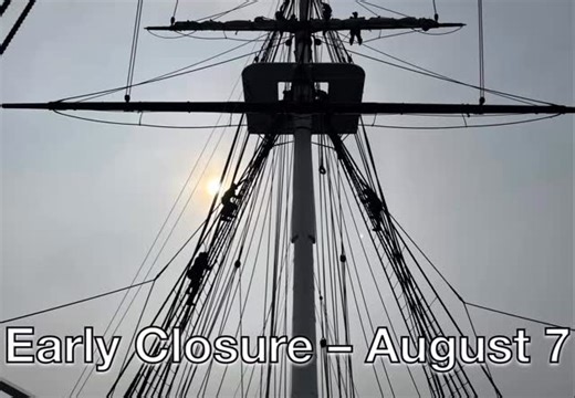 89 reactions | USS Constitution will close early for public visitation at 3 p.m. on Aug. 7. The ship will reopen for public visitation on Aug. 8 from 10 a.m. to 6 p.m. | USS Constitution | Facebook