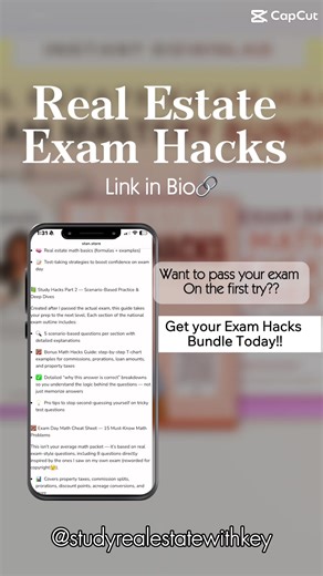 🚀 Ready to pass your real estate exam on the first try, without drowning in boring courses and textbooks? This 3-in-1 Mastery Study Bundle is your ultimate shortcut to understanding, remembering, and applying everything you’ll see on test day. Written in a relatable, easy-to-understand style (with real-life examples and memory tricks), this bundle is designed to help you stop second-guessing yourself and finally feel confident walking into that testing room. 🏡✨ 📦 What’s Inside: 📘 Study Hacks