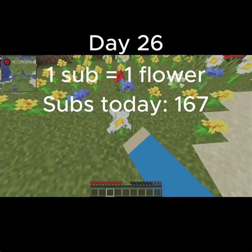 Day 26 of placing a flower for every sub gained #minecraft #fyp #shorts