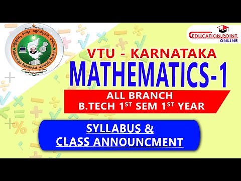 Syllabus | Mathematics 1 (M-1) VTU Karnataka B.Tech 1st Year 1 Sem Syllabus | M1 VTU