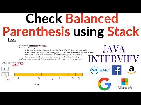 Check if parenthesis are balanced using Stack| Java