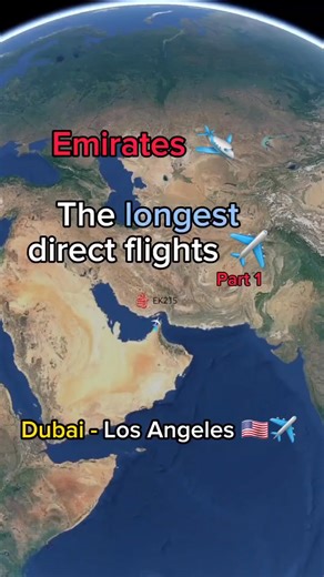 1.9M views · 17K reactions | Dubai - Los Angeles  One of the longest flights from Emirates | Flight and routes Every day | Facebook