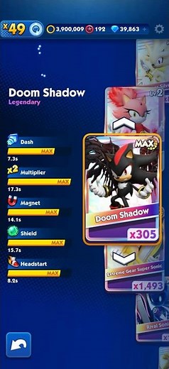 Sonic Dash 2026 - Doom Shadow Max Level