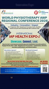 🚨 Physios, it’s officially on! 243 days to go for the World Physiotherapy AWP Regional Conference 2026 🌍 📍Yashobhoomi Convention Centre,New Delhi India 🗓️ 26–27 Sept 2026 ✅ Global leaders • learning • networking • innovation 📲 Register now (links below) 👇 Conference Website: www.wpawp2026.org Conference registration: https://www.wpawp2026.org/delegate_login.aspx Abstract submission: https://www.wpawp2026.org/delegate_abstract_login.aspx (Last date: 30th April, 2026) Cultural registration f