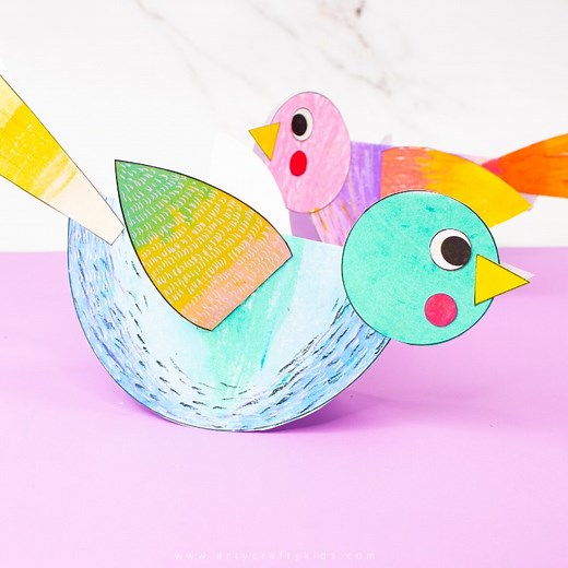 ROCKING PAPER BIRD CRAFT https://www.artycraftykids.com/craft/rocking-paper-bird-craft/ | Arty Crafty Kids