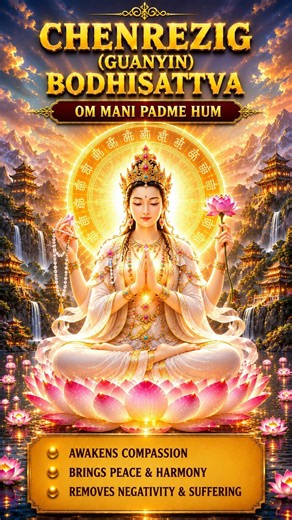 Chenrezig (Guanyin) Mantra 🙏 Om Mani Padme Hum | Powerful Mantra of Compassion #Shorts #mantra