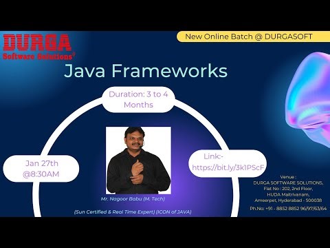 Java Frameworks Package Offline/Online Training @ DURGASOFT