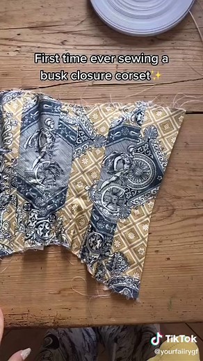 Pretty proud of this for the first time using a busk🤝 #sewtok #sewing #corset #bridgerton #fy #foryou #fyp #fashion