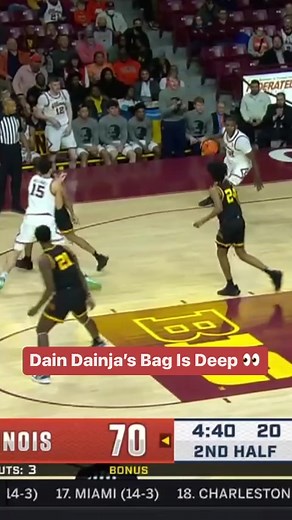 Fighting Illini Basketball’s Dain Dainja is 6-9, 270 lbs, and he went and did this tonight. 😯 | Big Ten Network