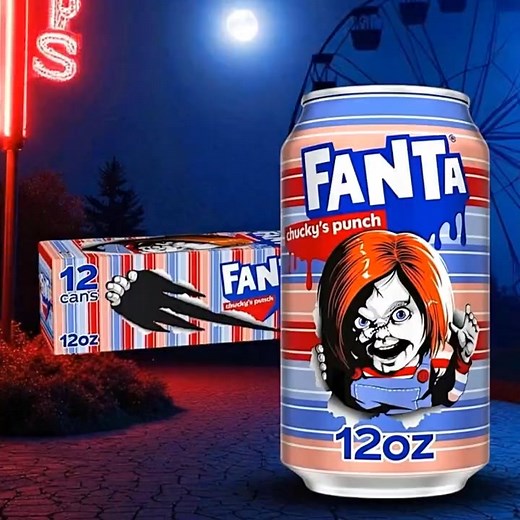 Fanta is getting into the Halloween spirit with a new limited-edition flavor: Chucky's Punch! This fruit punch soda is a must-have for Fanta fans and horror lovers alike, featuring spooky, collectible cans with Chucky-themed artwork. It's hitting shelves now, so grab a can before they're gone! #FantaxChucky #ChuckyPunch #Fanta #FantaHalloween #LimitedEdition #cocacola #HalloweenSoda #Chucky #HorrorLover #NewDrink #SeasonalFlavor #Viral #Fyp #fypageシ #AI #commercial #explorepage #spotlight | Cogn