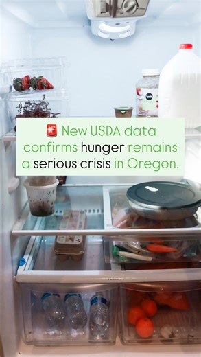 🚨 New USDA data confirms hunger remains a serious crisis in Oregon. A newly released USDA food security report shows 1 in 8 Oregonians experienced food insecurity during the most recent reporting period. For children, the risk is even higher: 1 in 6 faced hunger. While the data reflects conditions through 2024, rising food and housing costs and the largest SNAP cut in history have since reduced food assistance for many families, meaning the reality on the ground today is likely even worse. The 