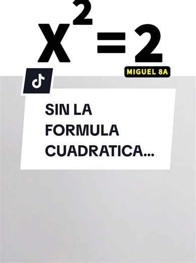 RESUELVE sin la Fórmula cuadrática. #matematicas #math #problemasdealgebra #exponentes