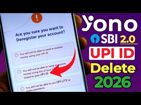 How to delete upi id in yono sbi 2026 | Yono sbi upi id delete tamil
