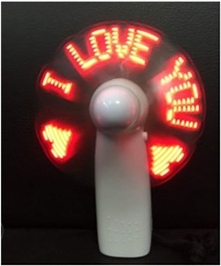[Hot Item] Light-up Message LED Fan, Mini USB Strong Handheld Fan