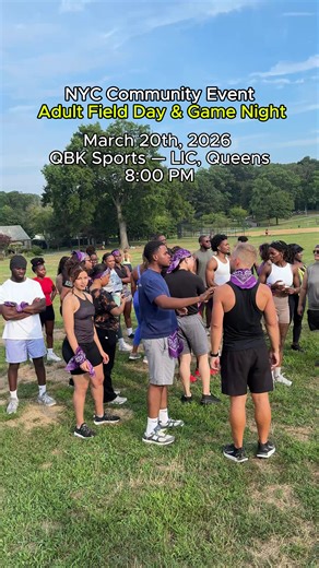 NYC, we’re outside. Adult Field Day meets Game Night — tug of war, dodgeball, arcade games, UNO, DJs and a whole lot of competition. March 20th QBK Sports — LIC, Queens 8PM Grab your team or come solo. Either way, you’re leaving with new people. 🎟️ Link in bio #nyc #nycevent