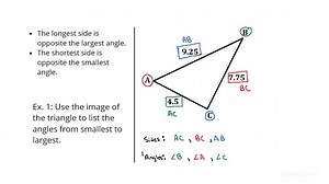 Using the Angle Side Relationship of Triangles to Identify Largest to Smallest Sides & Angles | Geometry | Study.com