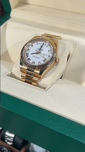 Rolex Day Date II 41 President Yellow Gold White Dial Mens Watch 218238 Review | SwissWatchExpo